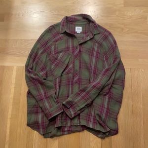 Urban plaid button down, women’s xs